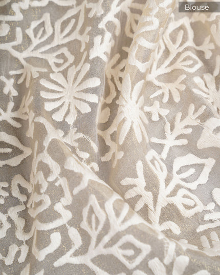 Glass Tissue Saree With Sequence Work - Tan