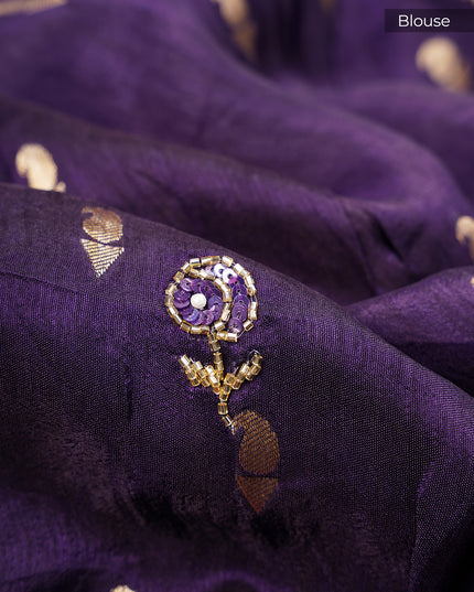 Russian Crepe Kardhana Sequence Buttis Banaras Border - Red