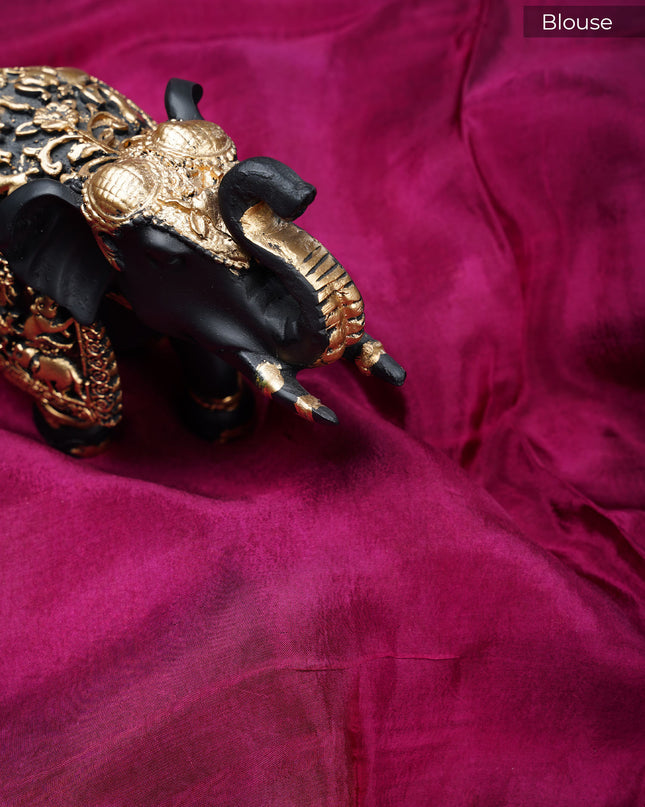 Banaras Silk Saree With checks Gold & Silver Zari Buttis and Border - Multicolour