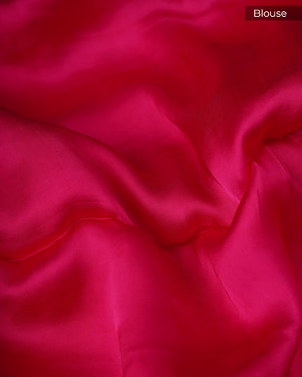 Banaras Silk with Golden Border- Rani Pink