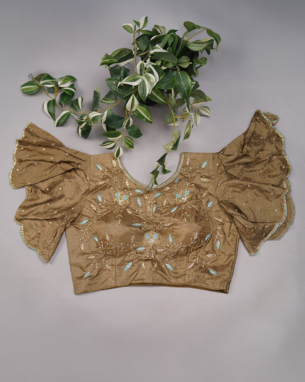 Soft Organza Silk with Zari Weaving Lines and Handwork Border