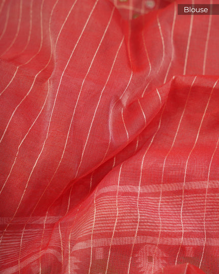 Lotus Cotton Ikkat Design Golden Buttis - Rust