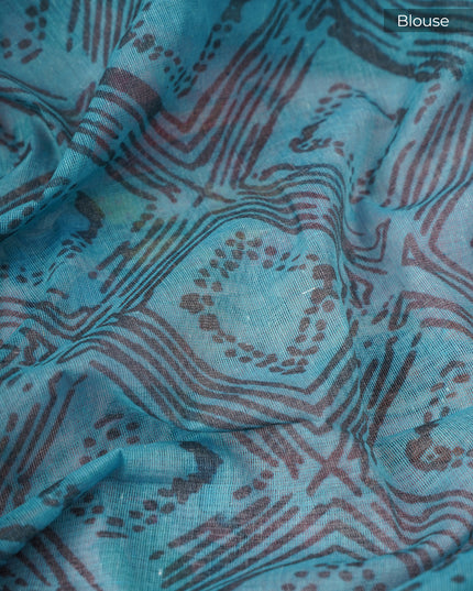 Muslin Silk With Kalamkari Print Contrast Border - L Pink