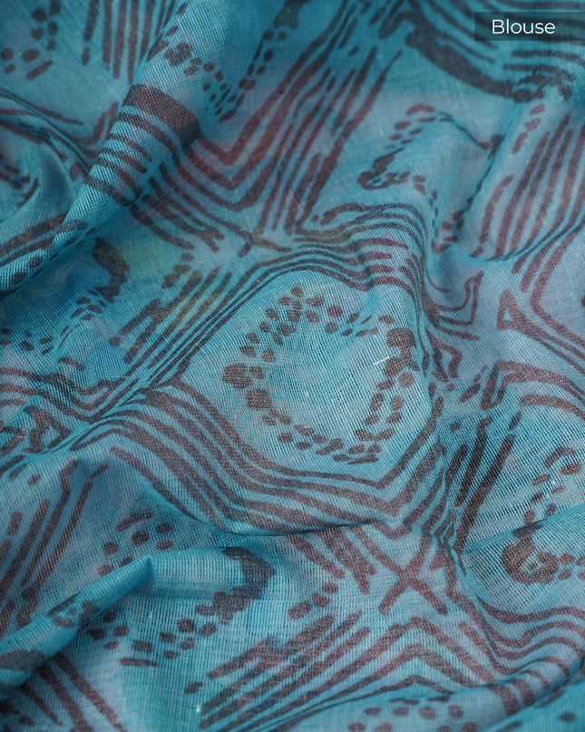 Muslin Silk With Kalamkari Print Contrast Border - L Pink
