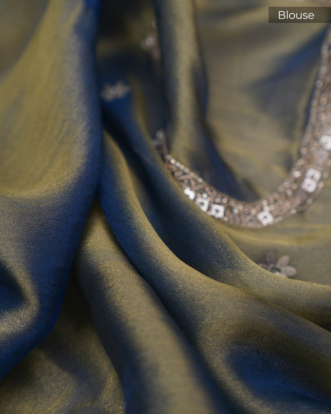 Tissue Georgette Allover Sequence Work with Zardozi Border