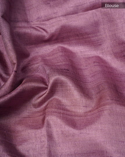 Tissue Silk With Digital Print & Thread Border - Magenta