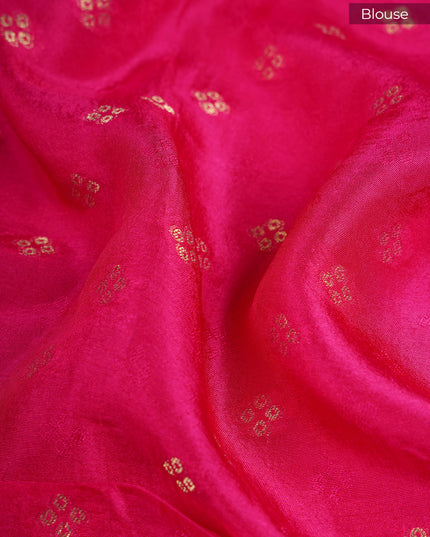 Banaras Silk Saree With Lace Border - Hot Pink