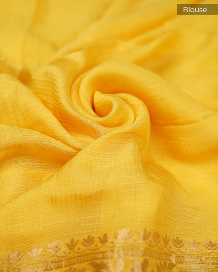 Silk Kota Allover Golden Zari Weaving with Flower Butties