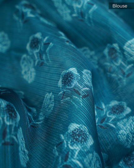 Silk Kota Lehariya Design With Mirror Work - Teal Green