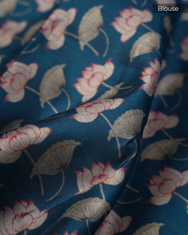 Tusser Silk Allover Mirror Work With Ari - Teal