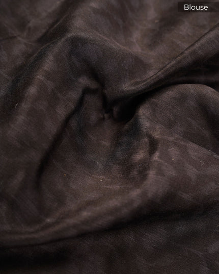 Muslin Silk Saree with Antique Zari Border- Black