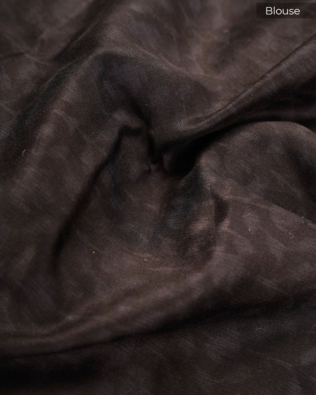 Muslin Silk Saree with Antique Zari Border- Black