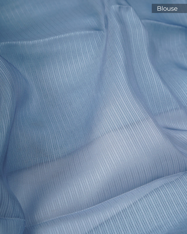 Silk Kota Saree With Ari Work Border - Light Blue