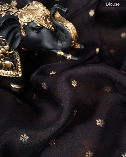 Banaras Silk Saree Shikari With Meenakari Border- Black