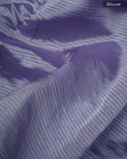 Mangalagiri Silk Saree with Thread Work and Silver Zari Border- Lavender