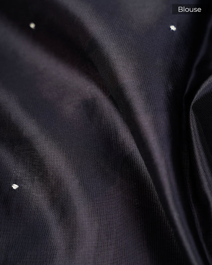 Kota Silk Floral Print Ari Work With Lace Border - Peach