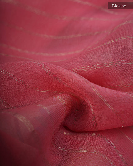 Kaddi Georgette Paithani Border - Pink