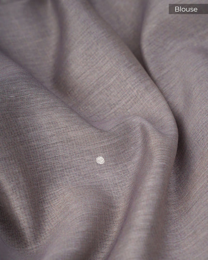 Kota Silk Saree Floral Print Ari Work With Lace Border - Grey