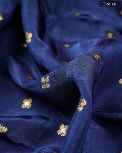 Chiffon Saree Gold Weaving Checks with Gap Border- Pink