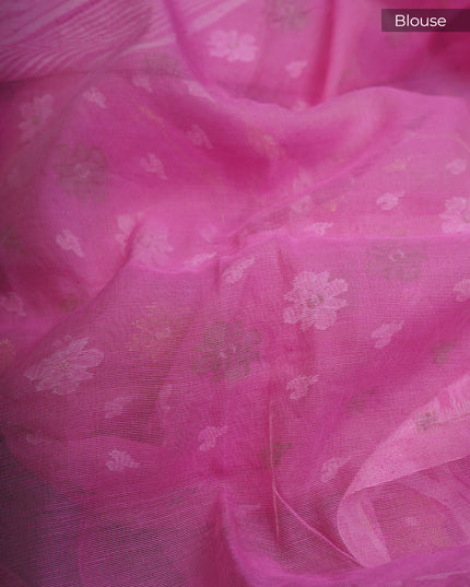 Lotus Cotton Ikkat Design Golden Buttis - Baby Pink