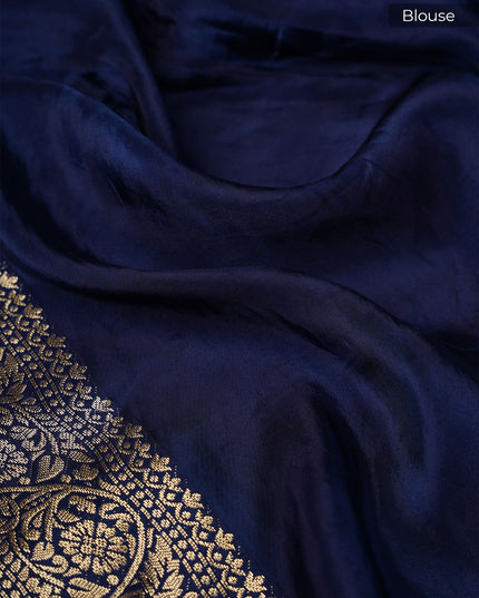 Banarasi Silk Saree with Gold Zari Weaving- Grey