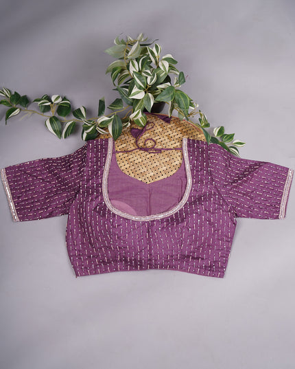 Tissue Organza Silkwith Kardana and Sequin Handwork, with a Scallop Border