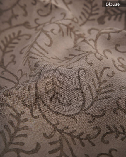 Chiffon sarees with Kalamkari print and zari-woven borders - Cream