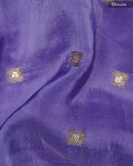 Russian Crepe Kardhana Sequence Work Butties Gold Stripes- Peach and Lavender