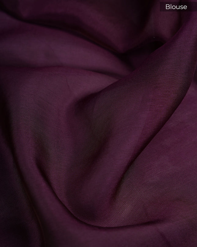 Kadi Banaras Saree With Allover Meenakari Work - Wine