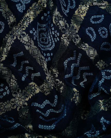 Korean Crepe Saree with Golden Zari Border- Tiffany Blue