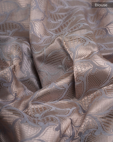 Chanderi Silk Saree With Gold & Silver Contrast Gap Border - Black