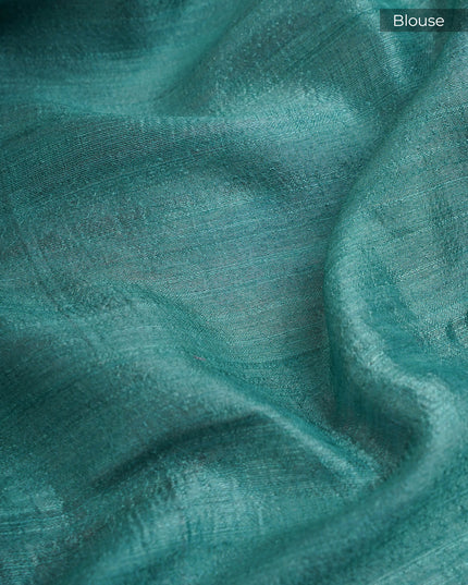 Tusser Kalamkari with Kanchi Border- Rani Pink