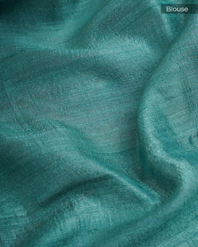 Tusser Kalamkari with Kanchi Border- Rani Pink