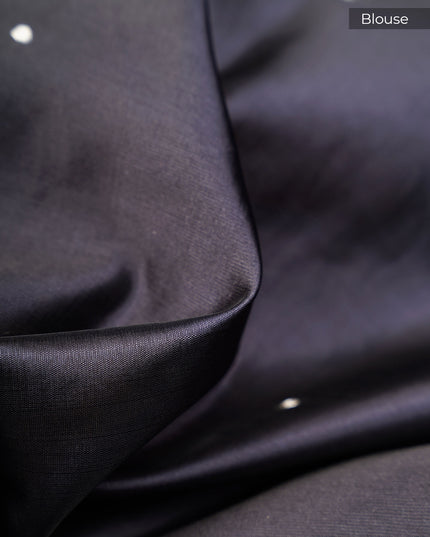 Kota Silk Floral Print Ari Work With Lace Border - Tan