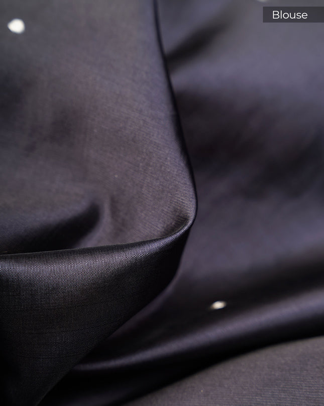 Kota Silk Floral Print Ari Work With Lace Border - Tan