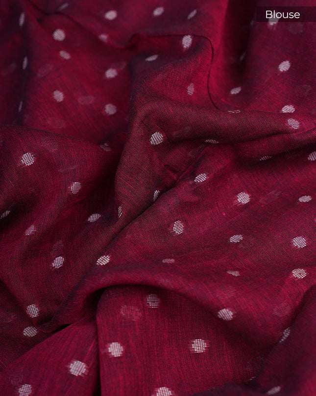 Handloom Cotton Weaving Butties - Maroon