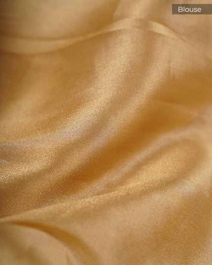 Tissue Soft Organza Silk with Zari & Thread Embroidery, Pichwai design - Light Green