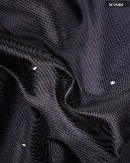 Kota Silk Saree With Floral Print & Ari Work Scallop Border - Mauve