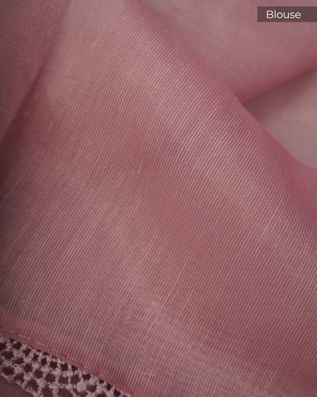 Tissue Linen Lace Border Embroidery Buttis - Light Pink