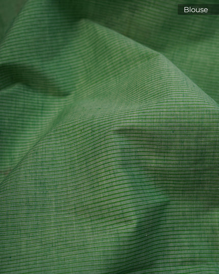 Handloom Cotton thread Embroidery Buttis Gold Border - Light Green