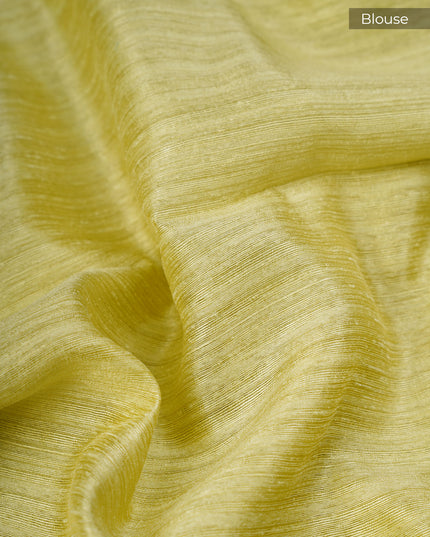 Jute Tusser Silk Saree With Thread Embroidery Work And Satin Border - Pista Green