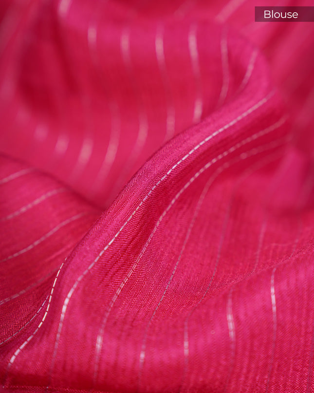 Mangalagiri Silk Silver Zari Weaving Checks Design With Digital Border - Yellow