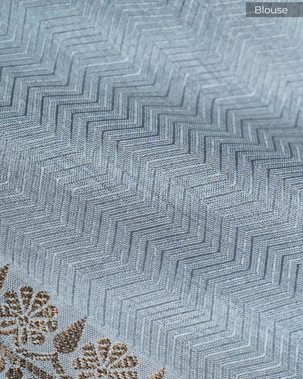 Tissue Banaras Golden Butties With Contrast Border - Yellow