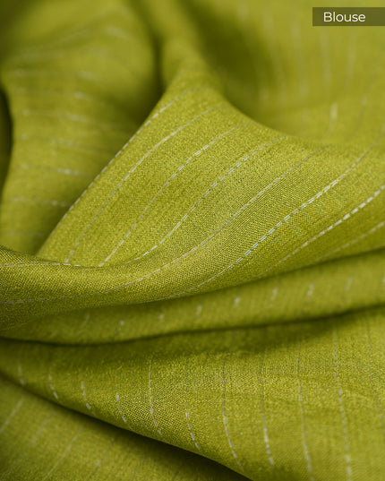 Mangalagiri Silk Silver Zari Weaving Checks Design With Digital Border - Lavender