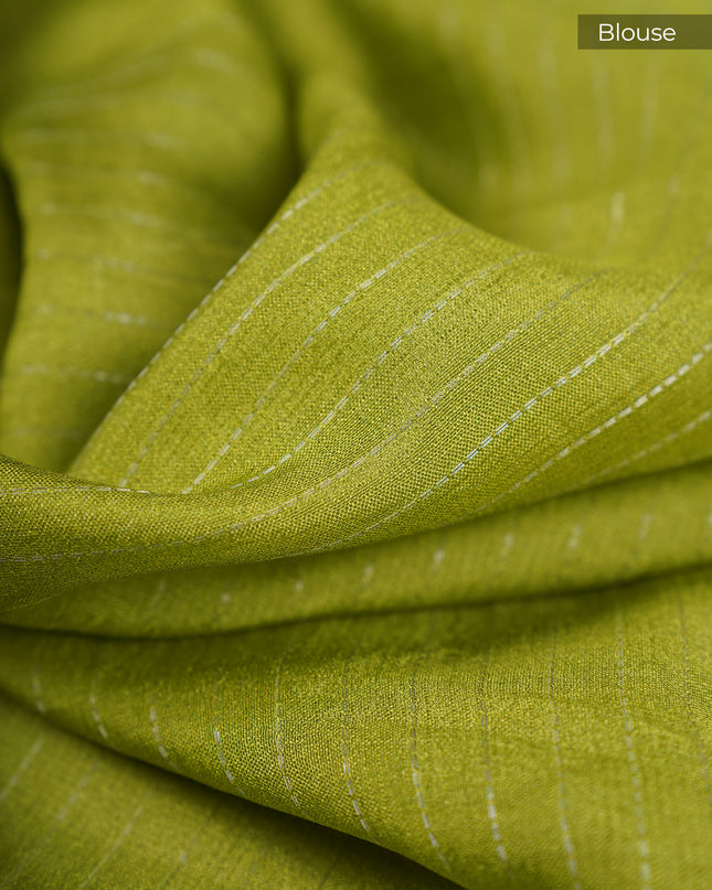 Mangalagiri Silk Silver Zari Weaving Checks Design With Digital Border - Lavender