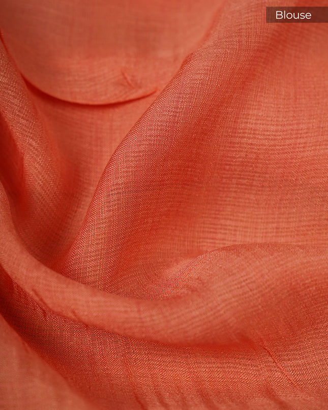 Silk Kota Allover Golden Zari Buttis - Peach