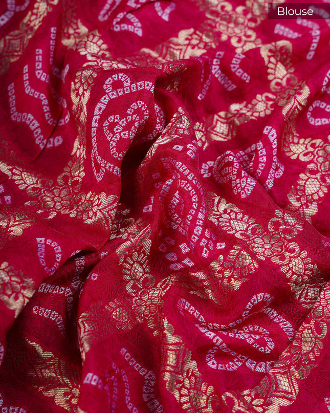 Korean Crepe Saree with Golden Zari Border- Violet