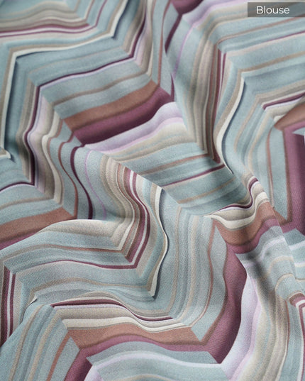 Georgette Saree With Digital Print - Multi Color