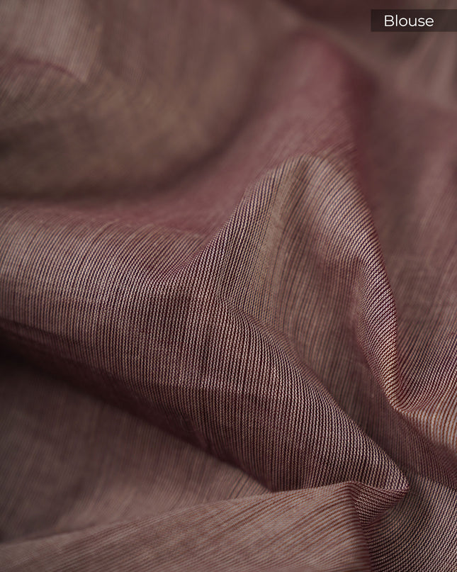 Cotton Block Print Contrast Border - Chocolate