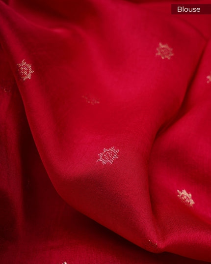 Munga Silk Saree With Gold Zari Border -  Pink